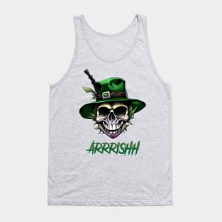 Arrrishh St. Patrick's Day skull Tank Top